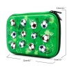 Hot Selling Unique Football Soccer Hardtop School Pencil Case With Compartment Zipper For Kids Boys