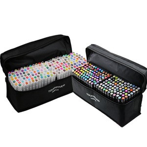 Hot Selling168 Colors Dual Tip Art Markers,Permanent Marker Pens Highlighters With Black Bag