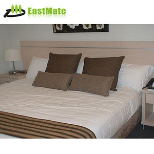 Hotel bed for sale, Wooden headboard/ two bedside tables matching (EMT-14064)