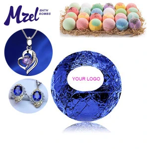 Hotel Spa Home Beauty Salon Use Bath Bomb Powder Customized Shape and Packaging Bath Bomb with Necklace