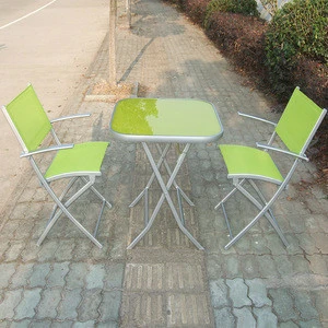 Hot!!!outdoor garden 3pcs foldable furniture with metal frame