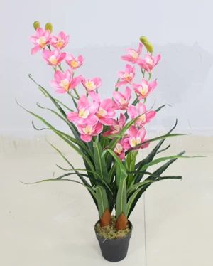Indoor Decoration Fake Simulation Artificial Flower Wall White Orchid Potted Plant