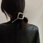 Ins hot selling fashion simple geometric design gold and silver color metal alloy hair sticks hair pins for girls' hair styling