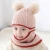 Import Ivy40249A Pom pom design fleece lined scarf ear flap hood skull integrated bib face windproof cute wool hat from China