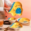 Japanese cute children&#39;s tableware set creative dinosaur baby ceramic plate