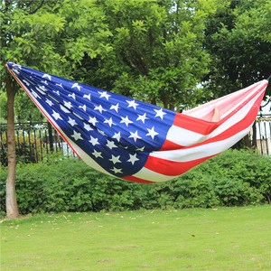 JINHUA Factory Direct American 3D Digital Print USA flag Custom logo Parachute Nylon Fabric Double Camping Hammock