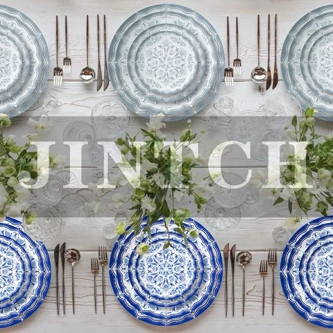 JINTCH Wholesale western ancient serving dinner plates bone china dinner set wedding ceramic plates