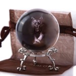 JY New product  free design custom tiger figurine  festival gifts crystal crafts  clear glass crystal ball