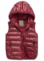kids down vest made of cotton with hood and zipper closure for spring wear