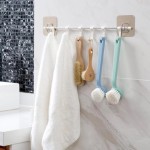 Kitchen Gabgets Cupboard Adhesive 6 Hook Wall Organizer Storage Rack Pantry Chest Tools Towels Hanger Wardrobe Towel Rack Hook
