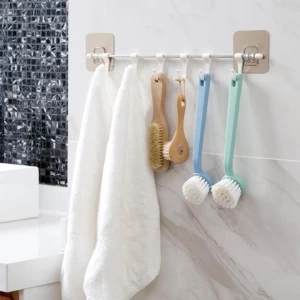 Kitchen Gabgets Cupboard Adhesive 6 Hook Wall Organizer Storage Rack Pantry Chest Tools Towels Hanger Wardrobe Towel Rack Hook
