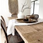 KVJ-8093 wholesale rustic natural long table reclaimed solid wood dining table