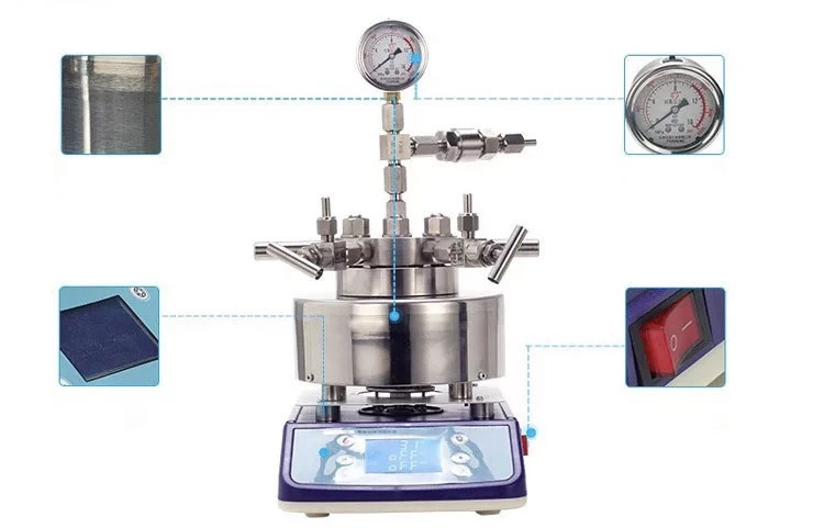 Lab High Pressure Stainless Steel Hydrothermal Synthesis Stirring Micro Autoclave Reactor