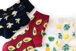 Ladies New Happy Socks Pineapple Cherry Banana Lemon Fruit Crew Socks For All Season