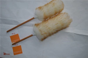 lambwool head wool duster with 45-60cm bamboo handle