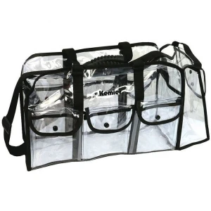 Large Shoulder Strap Cosmetic Organizer Case Clear Travel Makeup Bag with 6 External Pockets