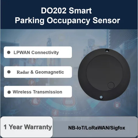 Latest Geomagnetic And Microwave Radar Parking Occupancy Detector LoRaWAN Parking Lot Sensor DO202