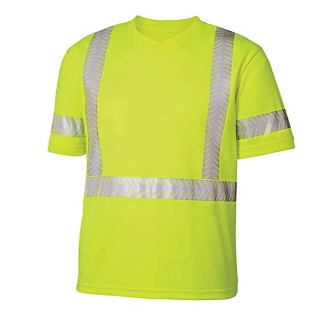 Latest shirt design custom short sleeve reflective safety t shirts for men high vis tshirt