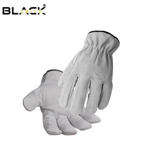 Leather driving gloves with fashion cuff