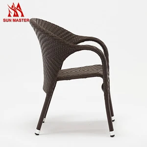 Leisure Style Aluminum Frame Rattan Wicker Restaurant Hotel Dining Chair
