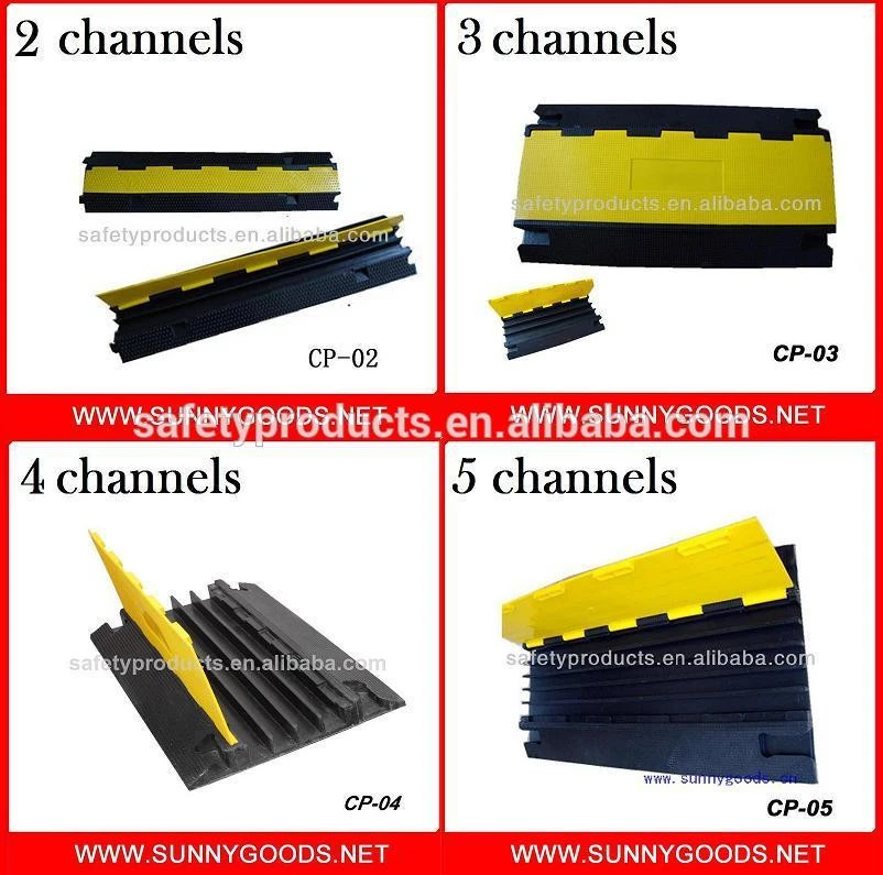 length 900mm with 5 channels rubber parking curb