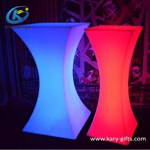 Light plastic led chair and table garden sets