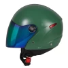 LIGHT WEIGHT WONDER NEW Military Green Half Face Motorcycle Helmet with Mirror PC Visor for unisex