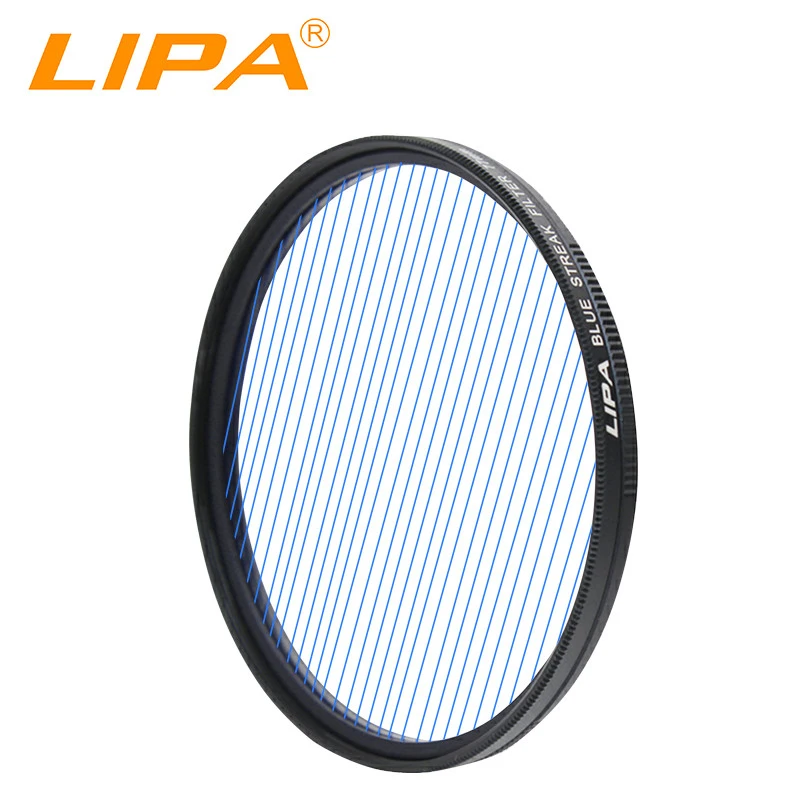 LIPA Streak Filter for camera lens streak blue red orange purple filter 49-82mm