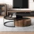 Import Living Room 360 Degree Rotation Modern Glass Top Wooden Storage Round Coffee Table Nordic from China