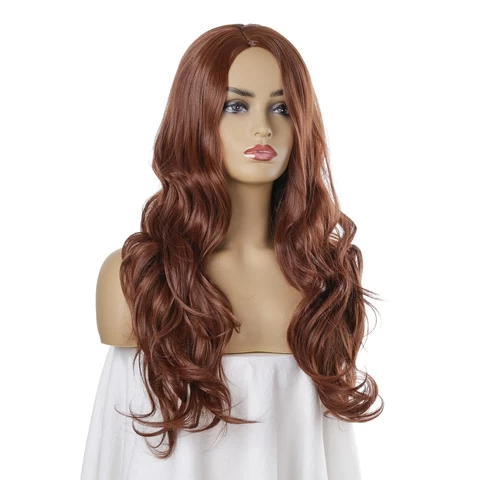 Long curly hair 26 inches hot selling rose net water wave wig