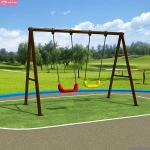 Lovely seat kids outdoor children swing rides with double seats and galvanised steel frames AP SW3009