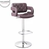 lozenge line armrest high back chrome base square footrest bar stool