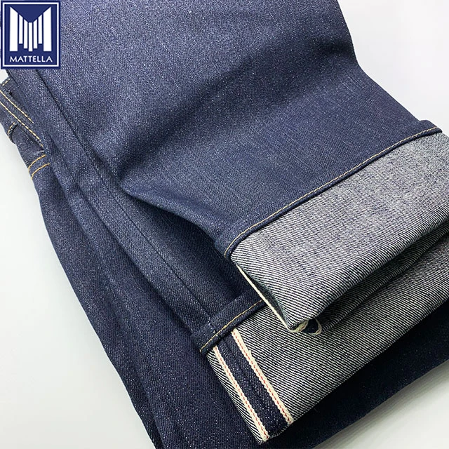 LR1019 wholesale stock 100% cotton 15 oz slub type japanese red selvage denim fabric selvedge for jeans jackets