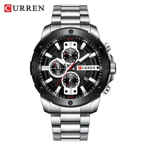 Luxury CURREN Men Stainless Steel Band Quartz Men Wristwatch Military Chronograph Clock Male Fashion Watch Waterproof 8336
