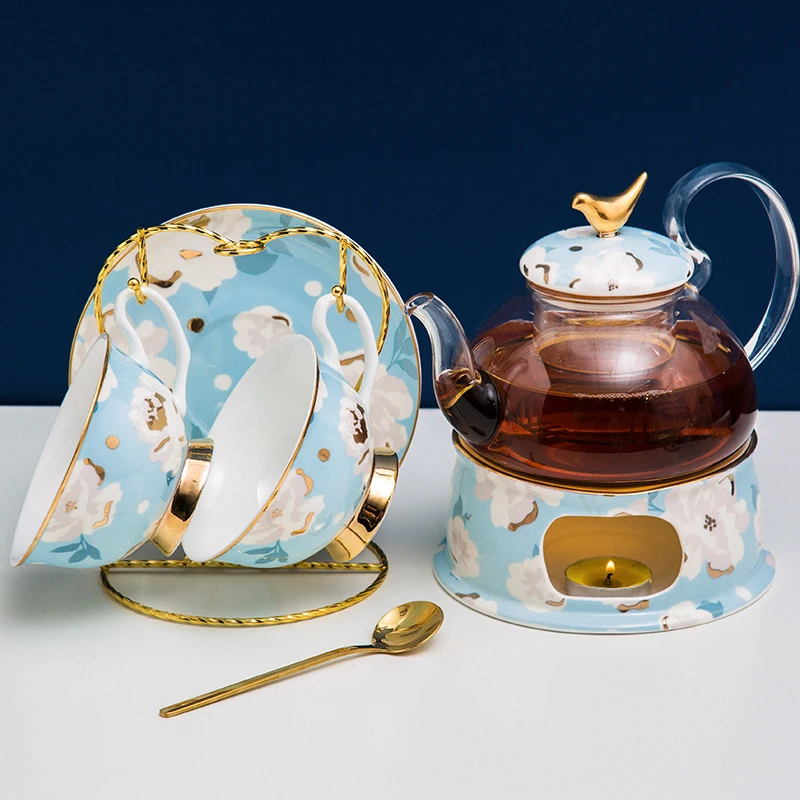 Luxury Floral Fine Bone China Ceramic Tea Cups Sets