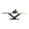 luxury Marble top black steel dining table / Skyway dining table marble top dining table