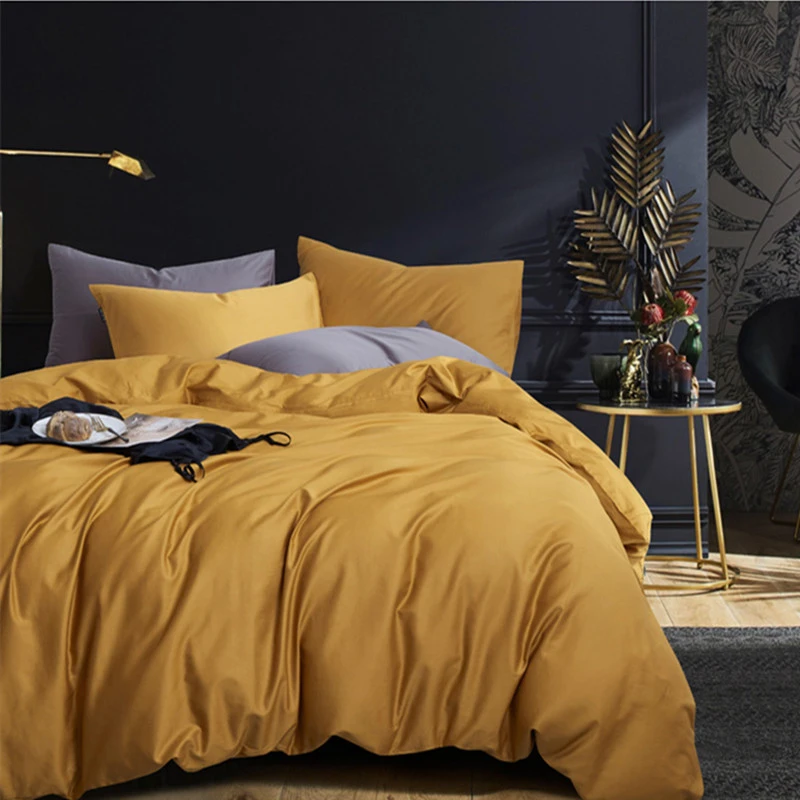 luxury sateen 100%  cotton Bed linen sheet set