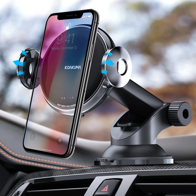 Magnetic Wireless Car Charger,15W Qi Fast Charging, QC 3.0 Windshield Dash Dashboard Phone Holder Compatible with phone