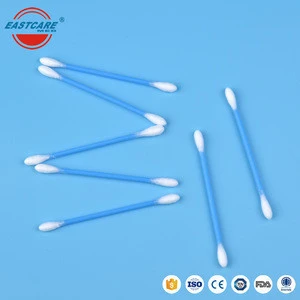 Makeup tools cleaning baby care first aid ,white sterile 100% natural cotton swabs plastic stick blue swab sticks cotton bud