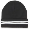 Man beanies striped ribbed knit beanie embroidery
