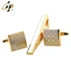 Manufacturer supply promotional cheap metal men cufflinks and tie clip