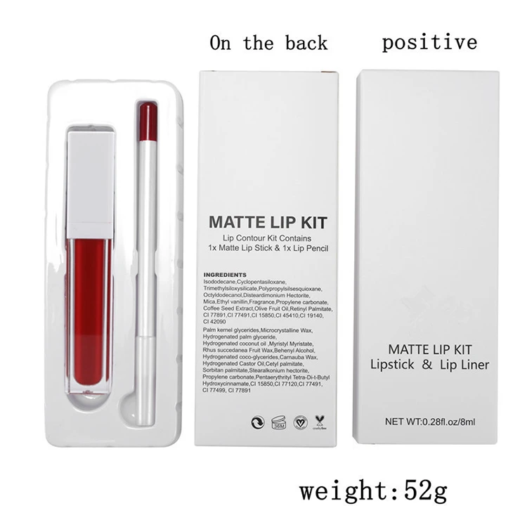 Matte Liquid Lipgloss & Lip Liner Set Long Lasting Waterproof Liquid Lipstick lip kit matte private label lipstick