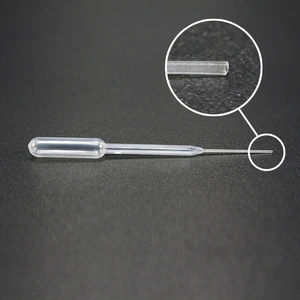 Medical Laboratory Plastic Transfer Pasteur Pipette with thin tip 5ul, 75mm length Droppers