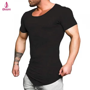 Mens Custom breathable dry fit cotton spandex compression Gym T-Shirt