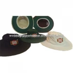 Mens custom embroidered cotton twill green inside cricket hat