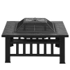 Merax BBQ fire pit with grill grate, fire bowl with spark protection for BBQ metal fire basket