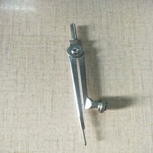 Metal silver compass with pencil hole