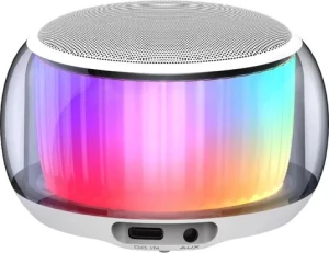 Mini Wireless Portable Bluetooth Speaker Rechargeable with LED, TF, AUX Powered by Type-c Made ABS Plastic