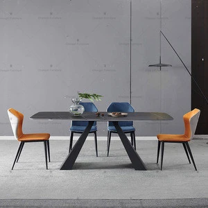 modern home furniture luxurious dining table and chair marble in guangzhou sintered stone