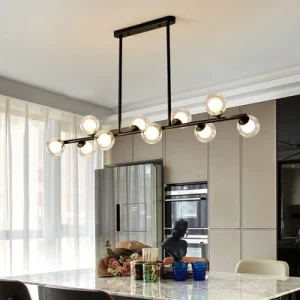 Modern restaurant lamp Cafe living room chandelier creative personality simple glass magic bean molecular Chandelier